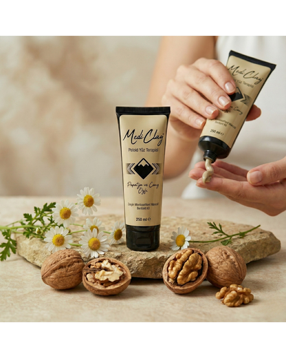 MediClay Peloid Yüz Terapisi – Papatya & Ceviz Özlü Arındırıcı Maske (250 ml)