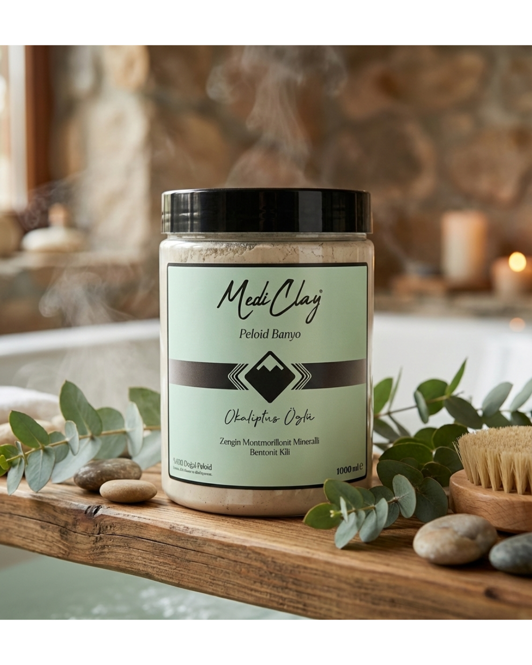 MediClay Peloid Ayak ve Banyo Terapisi – Okaliptüs Özlü Doğal Mineralli Vücut Arındırma (1000 ml)